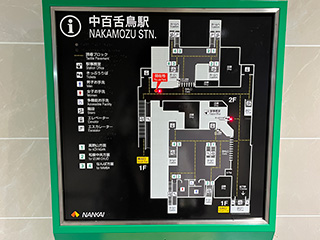 中百舌鳥駅：構内図（2024年8月）