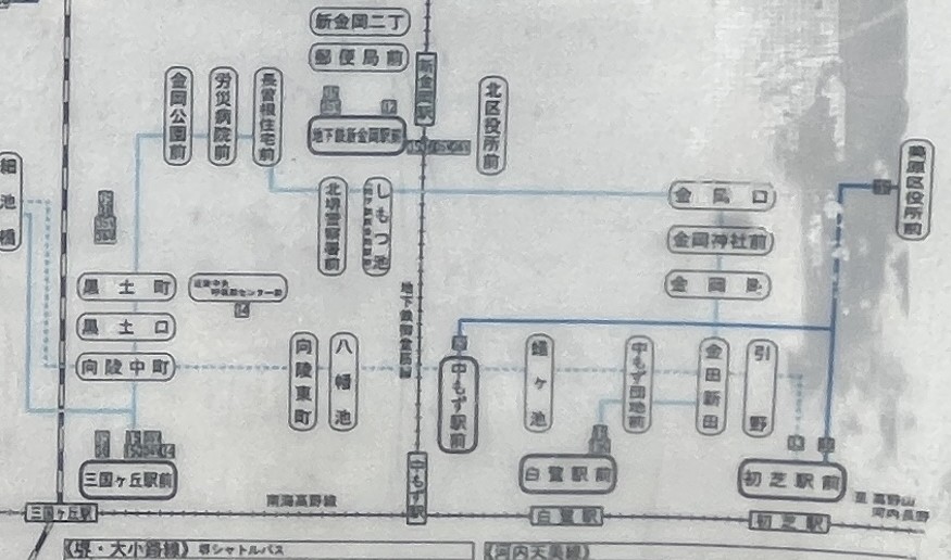 バス路線図：拡大（白鷺駅前）